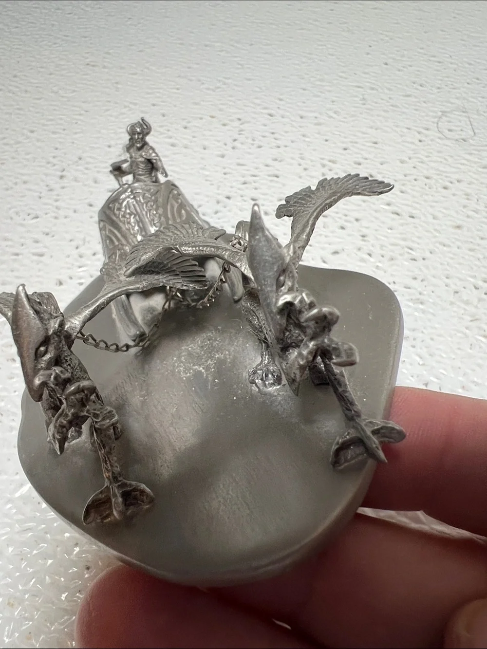 Vintage Partma Pewter 1987 Viking Sleigh Figurine - PP821 Rare